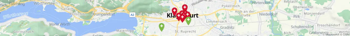 Kartenansicht für Apotheken-Notdienste in der Nähe von Innere Stadt I (Klagenfurt  (Stadt), Kärnten)